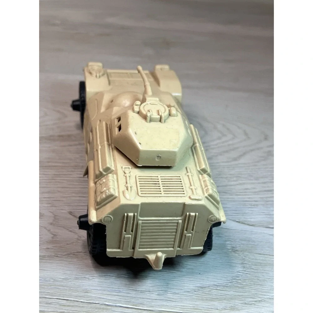 Vintage Toy Army Tank Vehicle Tan Plastic Wheels Processed Plastics Co USA